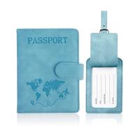 BOBOPACK Protege Passeport, Pochette Passeport, étui de Passeport en Cuir de PU, Pochette Passeport avec RFID pour Protection Passeport, Voyage Francais Etui Passeport (Bleu)