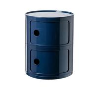 BOBORE Table de Chevet Ronde avec tiroirs, Petite Table de Chevet, Armoire de Rangement avec Porte coulissante, Table d'appoint Moderne for Salon, Chambre à Coucher, Salle de Bain, Bureau (Color : BL