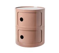 BOBORE Table de Chevet Ronde avec tiroirs, Petite Table de Chevet, Armoire de Rangement avec Porte coulissante, Table d'appoint Moderne for Salon, Chambre à Coucher, Salle de Bain, Bureau (Color : Pi