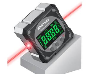 BOBOVAV Inclinomètre Numérique Rechargeable avec 2 Laser 4×90°-Noir-Gris | Niveau Electronique ±0,1°,avec 4 Faces Aimantées,IP54,Remise à Zéro,Arrêt Automatique,Écran LCD,pour Construction,Menuiserie