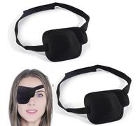 BOBOZHONG 2 Pièces Cache Oeil Ajustable Adulte et Enfant,Patch Oculaire 3D Respirant pour Strabisme,Amblyopie,Cosplay Pirate