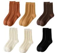 BOBOZHONG 6 Paires de Chaussettes Femmes Doux,Chaussettes Uni Couleur Unie Confortables et Respirantes pour Usage Quotidien,Sport,Loisirs,Chaussette Colorées et Douces pour Femmes et Filles