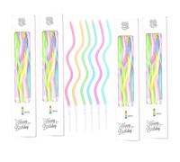 BOBOZHONG Bougies,24 pièces Bougies de Gâteau en Spirale,Bougies d'anniversaire Torsadées,Longue Chandelle pour Anniversaire,Bougies de Cupcake décoration de fête de Mariage(Multicolores)