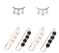 BOBOZHONG Broche de Perles épingles,6 pcs Broche de Perle de Mode,châle de Pantalon de Taille Extender pins de sécurité Broche de sécurité pour Les Femmes vestimentes de vêtements de vêtements