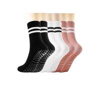 BOBOZHONG Chaussettes de Yoga Antidérapantes,3 paires Chaussette Yoga Antidérapantes Femme Chaussettes Antidérapantes Femme pour Sport à Maison,Fitness,Yoga