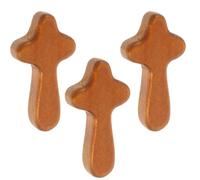 BOBOZHONG Croix en bois sculpté,3 pièces Croix de prière de poche Petites croix en bois anti-stress porte-bonheur décoratif décoration en bois cadeau, soulagement du stress,cadeau,croix du pouce