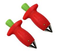 BOBOZHONG Equeuteur Fraises Strawberry Huller,2pcs Strawberry Huller Tool en Acier,Équeuteur de Fraises,Dissolvant de Tige de Fraise et de Tomate,Équeteur pour Fraises et Tomates en INOX