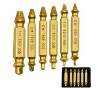 BOBOZHONG Extracteur de Vis Cassées,Lot de 6 Extracteurs de Vis, Extracteur de Vis Endommagé Extracteur à Vis à TêTe Double Extracteur de Vis Dénudé pour Vis à Tête Dénudée, écrous, Boulons (Or)