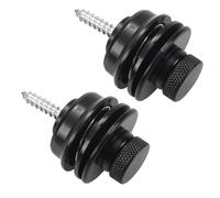 BOBOZHONG Fixations pour Sangle de Guitare,2Pièces Verrouillage De La Sangle De Guitare Boutons De Sangle Bouton en Métal pour Sangle Basse Electrique Acoustique Noir