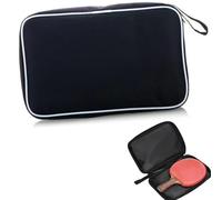 BOBOZHONG Housse Raquette Tennis de Table - Étui Portable Noir pour 2 Raquettes et 3 Balles, Sac de Transport Ping Pong Léger et Résistant en Polyester