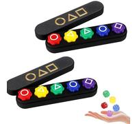 BOBOZHONG Jeu CoréenGonggi - Ensemble de 10 Pièces en Plastique avec Billes d'acier - Jeu Traditionnel de Lancer et Attraper - Portable pour Voyage, Fêtes et en Plein Air - Amusant pour Adultes