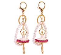 BOBOZHONG Lot de 2 porte-clés ballerines pour femme - Bling - Pendentif ballet - Porte-clés fait à la main - Décoration pour sac à main