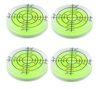 BOBOZHONG Lot de 4 mini niveaux à bulle ronds - Diamètre : 32 mm - Matériau ABS transparent - Multifonctionnel - Jaune et blanc - Style traditionnel