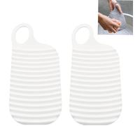 BOBOZHONG Mini Planche à Laver,2 Pièces Mini Planche à Laver Le Linge en Plastique,Planche à récurer Portable antidérapante,pour la Maison et Les Voyages en Plein air,Blanc