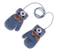 BOBOZHONG Moufles Bébé Ours Mignon Hiver,Chaud Gants Enfant Thermique Épais avec Cordon Anti-Perdu pour Filles Garçons 0-3 Ans,Idéal pour Ski Neige Camping Plein Air Cadeau de Noël