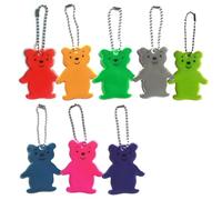 BOBOZHONG Pendentif Réfléchissant Porte-clés,8 pièces Pendentif Réfléchissant d'ours,Porte-clés Réflecteur,pour Cartable Veste Sac à Dos Vélo Marche Poussette,Sports de Plein Air Nocturnes