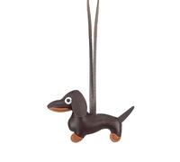 BOBOZHONG Porte-clés en Cuir PU Miniature - Charm Mignon pour Sac à Main, Sac à Dos ou Déco (Café) - Llavero de Cuero Perro Salchicha, Durable et Léger - Idée Cadeau Original pour Animaux Lovers