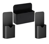 BOBOZHONG Porte-Stylo Magnétique,3pcs Porte Marqueur Magnétique,Crayon Magnétique Porte,Porte-Stylo à Panneau Support de Crayon à Stylo magnétique pour Le casier du réfrigérateur (Noir)