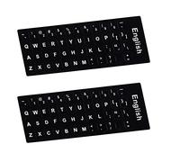 BOBOZHONG Protection Clavier Anglais,2 pièces Autocollants pour Clavier Touches Clavier Stickers avec Lettres Blanches,pour avec n'importe Quel Clavier Standard