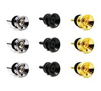BOBOZHONG Sangle de Guitare Serrures,9 PCS Serrures de Sangles de Guitare en Métal Anti-dérapant Sangle de Guitare Verrou de Sangle de Guitare,pour Guitare Acoustique électrique(Or Argent en Or Noir)