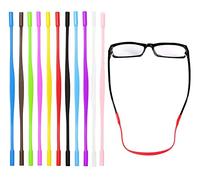 BOBOZHONG Sangle de Lunettes, 10 pièces Sangle de Lunettes en Silicone Retenue de Lunettes Sports Lunettes élastiques antidérapantes Support de Cordon de Lunettes de Soleil pour Enfants (10 Couleurs)