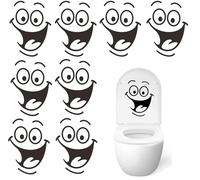 BOBOZHONG Stickers Toilette WC,8 pièces Autocollant Mural WC Siège,Bricolage de La Salle de Bain Autocollant,Autocollants Amovibles pour Les Salles de Bains, Décoration D'autocollant Mural 24x18cm
