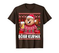 Bòbr Kurwa Pull de Noël Polonais Bière Drôle Bober Kurwa T-Shirt, Homme, Marron, M