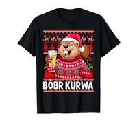 Bòbr Kurwa Pull de Noël Polonais Bière Drôle Bober Kurwa T-Shirt, Homme, Noir, M