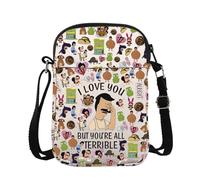 Bob's TV Show Merchandise Sac à bandoulière pour fans de Bob's Fans avec inscription « I Love You But You're All Terrible », Terrible Cb, 15*21*2cm
