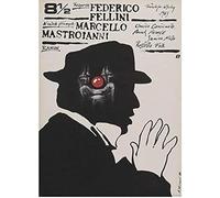 BOBSLA Poster Huit Et Demi 8 1/2 Federico Fellini Italie Vintage Film Affiche Mur Art Toile Peinture Décor À La Maison 50X70Cm Pas De Cadre