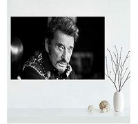 BOBSLA Poster Johnny Hallyday Musique Étoile Affiche Photo Portrait Photos Mur Art Toile Peinture Affiches Et Impressions Décor À La Maison 50X70Cm Pas De Cadre
