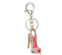 Bobury Chaussures à Talon Haut Trousseau Strass Cristal Purse Voiture Porte-clés Sac Fille Cadeau décoratif en Alliage Porte-clés