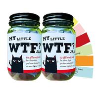 Bocal à affirmations humoristiques - 60 cartes de citations inspirantes pour prendre soin de soi, cadeau anti-stress, décoration de bureau humoristique, cartes d'affirmations positives (2Pcs)