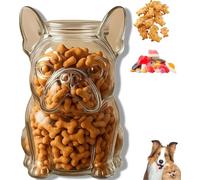 Bocal à biscuits en forme de bouledogue français, pot à goûter pour cookies, bonbons, bonbons, friandises pour animaux domestiques, adorable bocal en verre en forme de chien, récipient de stockage de