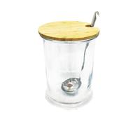 Home Deco Factory – Bocal à boisson KA1574 5 L avec louche, verre, inox, couvercle bois