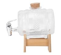 Bocal à Boissons en Verre 1000ml Robinet et Base Antidérapante | Verre Épais Transparent, Couvercle Scellé et Anneau D’étanchéité, pour Citronnade et Eau Infusée
