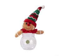 Bocal à bonbons élégant pour décoration de Noël, boîte de rangement en tissu et plastique pour bonbons, biscuits et petites collations (A)