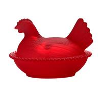 Bocal à bonbons en verre avec couvercle en forme de poule sur le nid - Verres en cristal - Décoration de table - Bocaux à bonbons avec couvercle