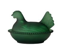 Bocal à bonbons en verre avec couvercle en forme de poule sur le nid - Verres en cristal - Décoration de table - Bocaux à bonbons avec couvercle