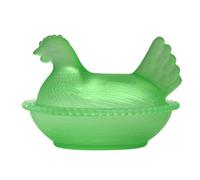 Bocal à bonbons en verre avec couvercle en forme de poule sur le nid - Verres en cristal - Décoration de table - Bocaux à bonbons avec couvercle