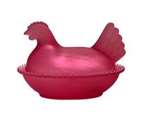 Bocal à bonbons en verre avec couvercle en forme de poule sur le nid - Verres en cristal - Décoration de table - Bocaux à bonbons avec couvercle