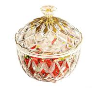 Bocal à bonbons en verre avec couvercle, récipient de rangement décoratif, bocal d'apothicaire transparent pour comptoir, petit bocal en verre pour boules de coton, bol à bonbons de bureau pour (jaune