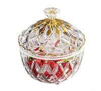 Bocal à bonbons en verre avec couvercle, récipient de rangement décoratif pour collation, bocal d'apothicaire transparent pour comptoir, petit bocal en verre pour boules de coton, bol à bonbons de