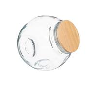 5five Bonbonnière en verre avec couvercle en bois 1,5 L Transparent