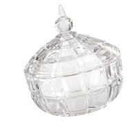Bocal à bonbons en verre transparent avec couvercle gravé - Boîte à bijoux en sucre - Pour mariage, buffet, fête, décoration