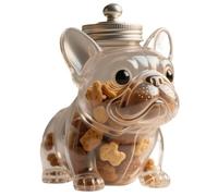 Bocal À Bonbons for Bouledogue Français, Boîte À Friandises en Verre Hermétique avec Couvercle, Adorable Boîte À Goûter for Chien, Idéale for Les Biscuits(Style 1)