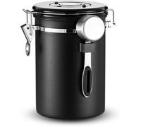 Bocal à café hermétique en acier inoxydable - Convient pour les grains de café, le sucre glace et le marc de café - 1,8 L