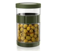 Bocal à concombre avec passoire, pot à concombre à retourner, avec passoire, sablier, séparateur de jus anti-fuite, pour cornichons, olives, kimchi et jalapenos (1500 ml)