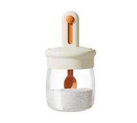 Bocal à condiments en verre avec couvercle hermétique avec cuillère télescopique, capacité de 275 ml pour le rangement de la cuisine, la restauration, le food truck, les feuilles de thé, le sucre, le