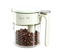 Bocal à condiments | Résistant à l'humidité avec cuillère - Récipient d'assaisonnement avec couvercle en verre - pour sucre, vinaigre, poivre, sel, préparation des repas, traiteur, camion, restaurant